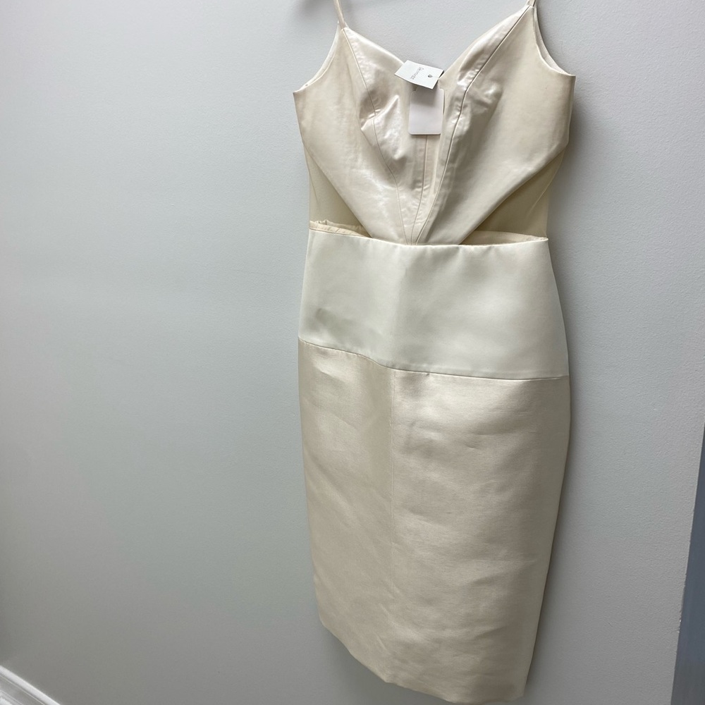 Peggy Hartanto leather cream/white women  dress